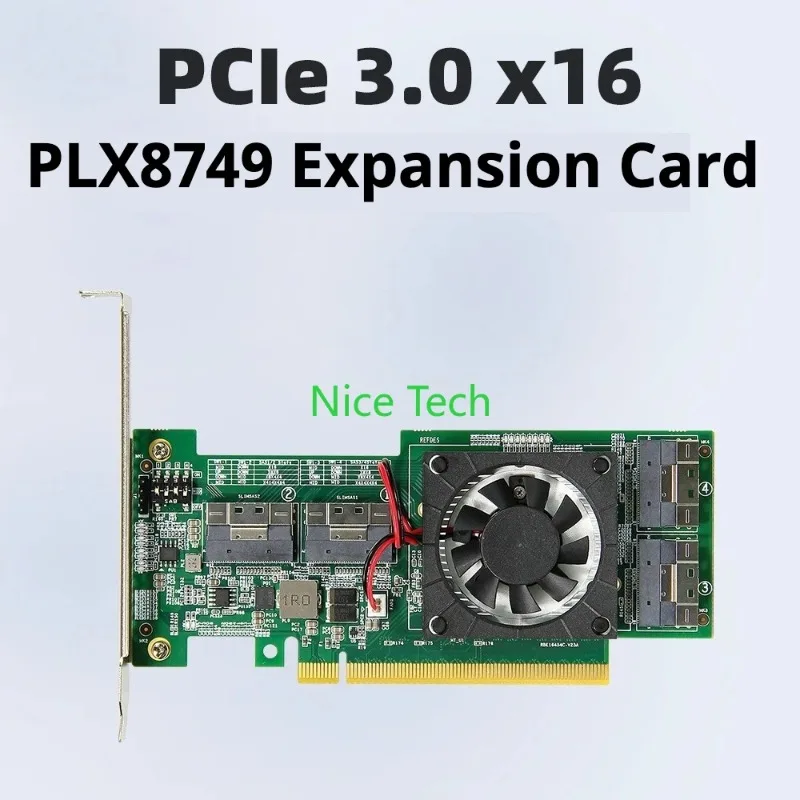 

Карта расширения PCIe PLX8749, бесплатная основная плата, разделенный встроенный совместимый модуль, видеокарта M.2NvmeSSDU.2, расширение