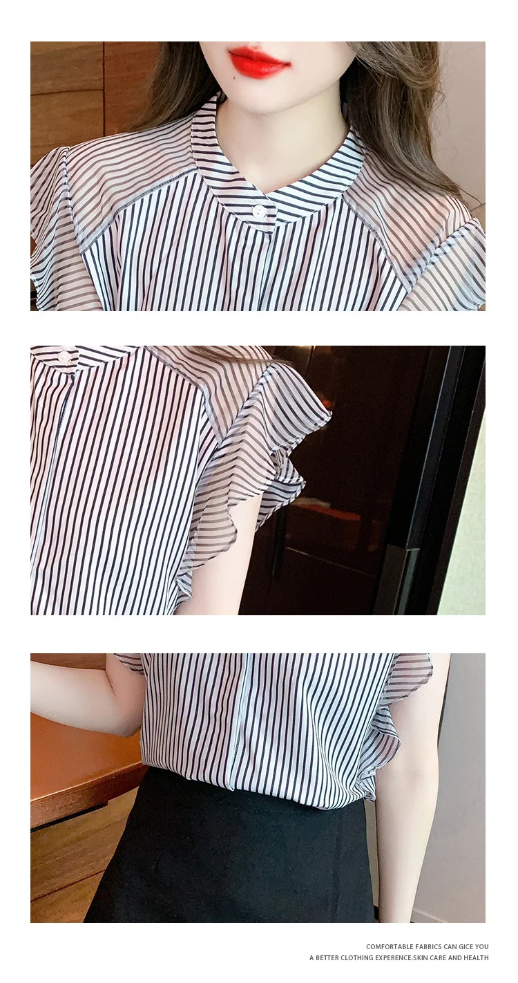 Camisas de manga curta das mulheres moderno e minimalista botão para baixo blusa cor sólida solto ajuste gola virada casual elegante verão