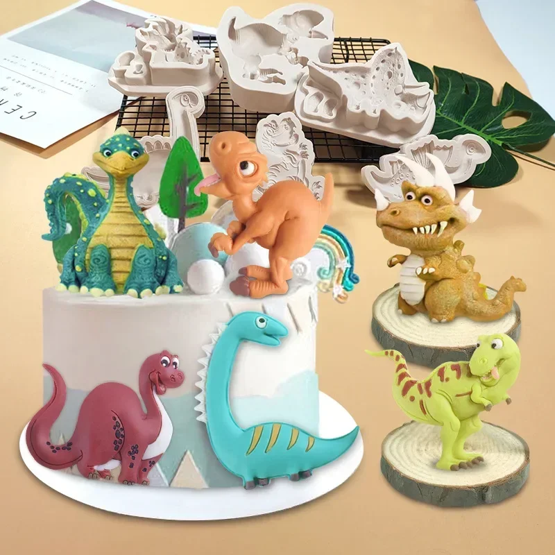 Dinosaurs Silicone Mold Candy Chocolate Cake Decorating Baking Accessories Tools Kids DIY Creative Baking Moudels Kitchen Tool