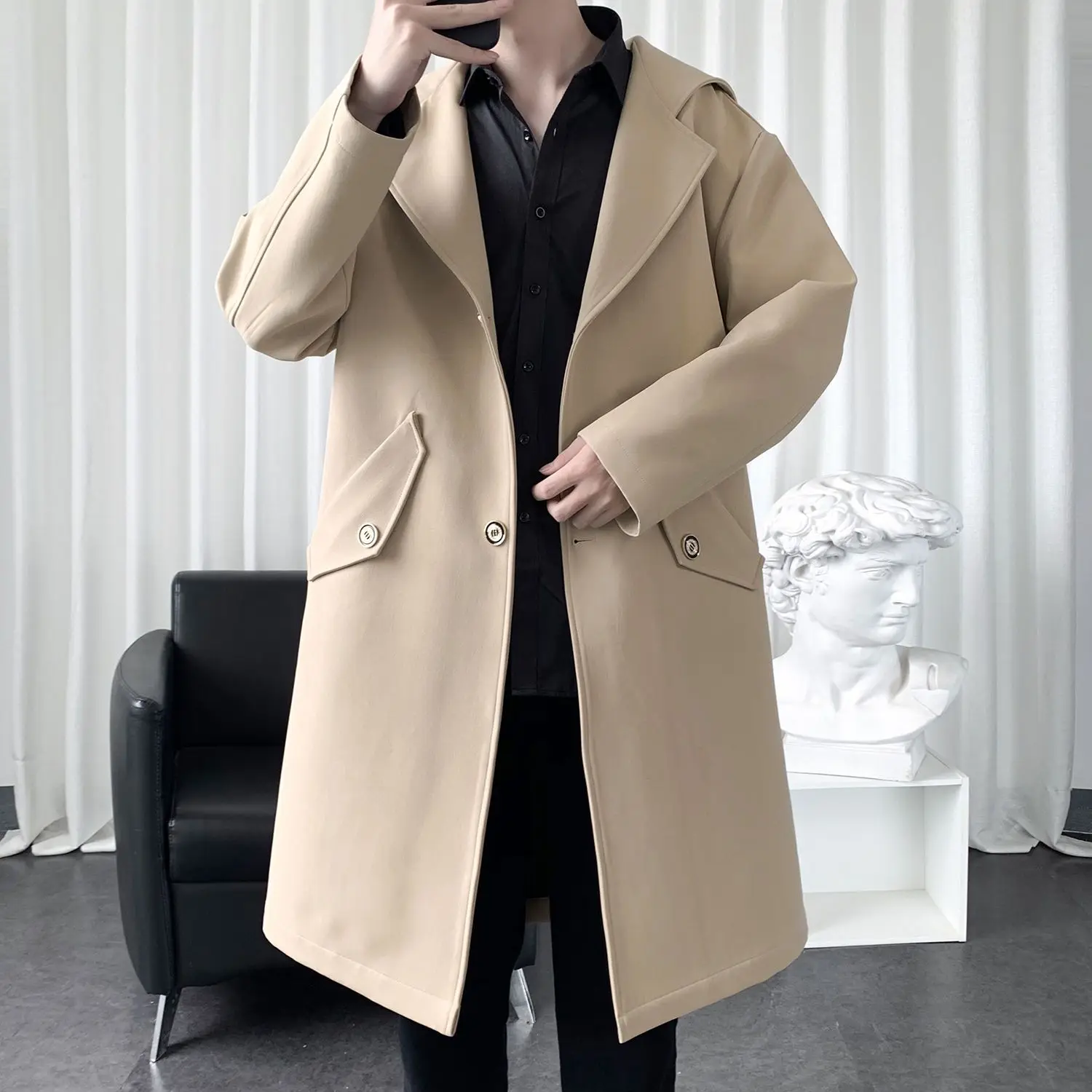 

Trench Uniform Coat Mens Vampire Victorian Medieval Summer Single-Layer Suit Club Dance Festival Halloween Lightweight Comfort