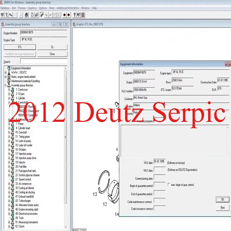 

Каталог электронных запчастей Deutz Serpic 2012 для двигателей Deutz EPC Deutz