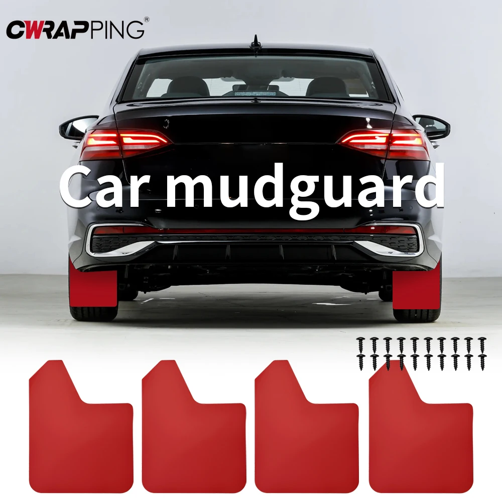 

4PCS Car Fender Black Red Waterproof and Noise-proof Tire Accessories Car Wheel Protection Mud Fender Simple Installation Tool