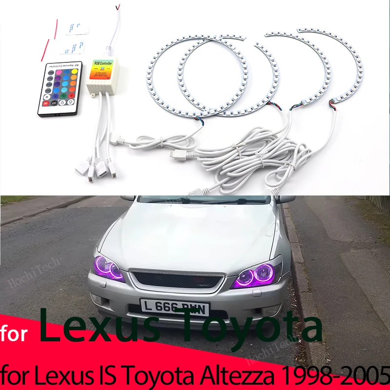 

Remote Smd RGB multi-color LED Headlight Angel Eyes Halo Ring Lamp for LEXUS IS200 IS300 1998-05 for TOYOTA Altezza Gita (Japan)