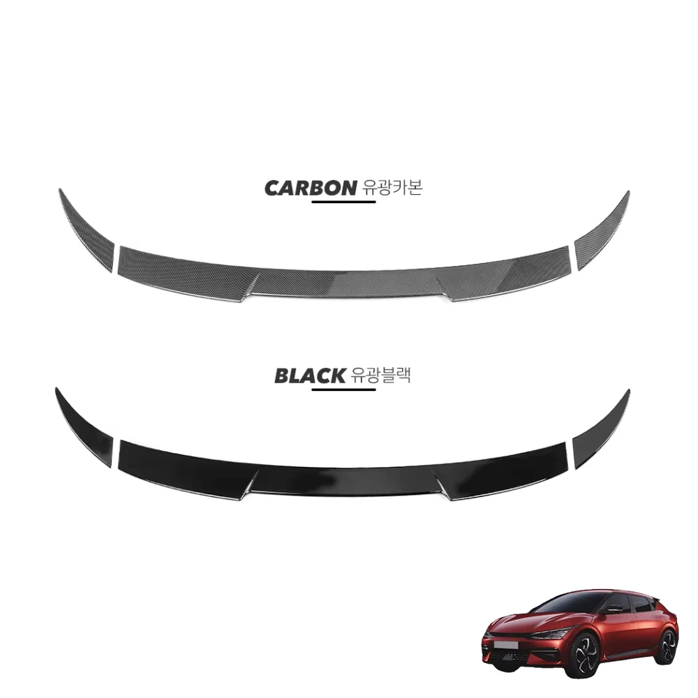 

Carbon Fiber Pattern Car Spoilers Side Wings Cover Trim For Kia EV6 2022-2026 Car Exterior Accessories