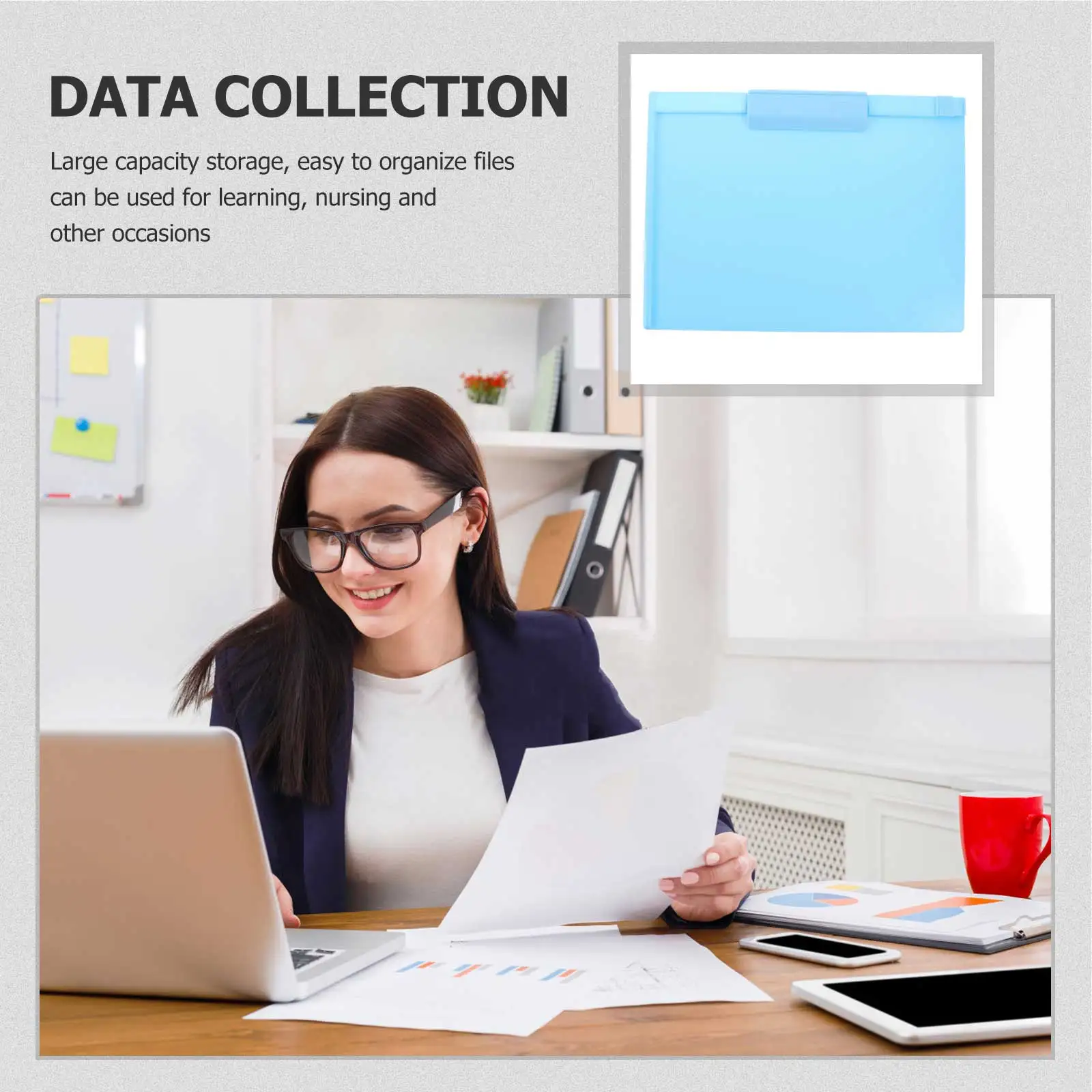 

A4 Writing Board Pads Thick PP Nurse Storage Folder Sky Blue Multi Purpose Drawing Ordering Writing Support Plates