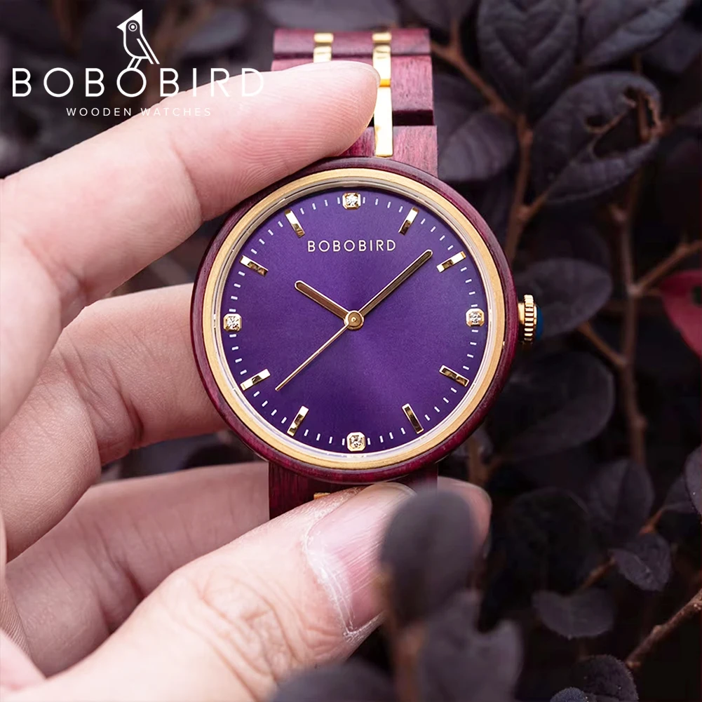 

Женские деревянные наручные часы BOBO BIRD, модные часы с японским кварцевым механизмом, часы на годовщину, отличная Подарочная коробка, Прямая поставка