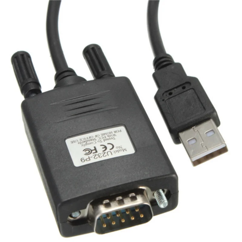 Cable convertidor macho USB 2,0 a RS232 Serial DB9 de 9 pines, adaptador de Puerto negro de 0,8 m, para enrutadores Cisco, interruptores y Telescopio