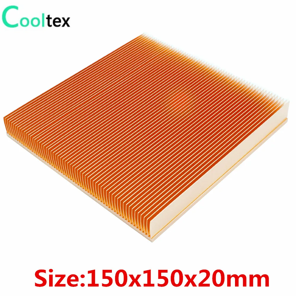 150x150x20mm Pure Copper Heatsink Radiator Cooler Skiving Fin Heat Sink for Electronic Chip LED Cooling Heat Dissipation