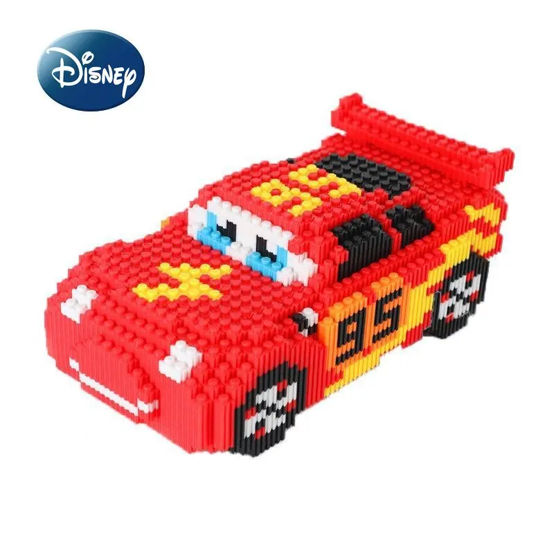 

Новые автомобильные строительные блоки McQueen Disney, детские строительные блоки «сделай сам», собранные игрушки, автомобильные украшения, развивающие детские игрушки