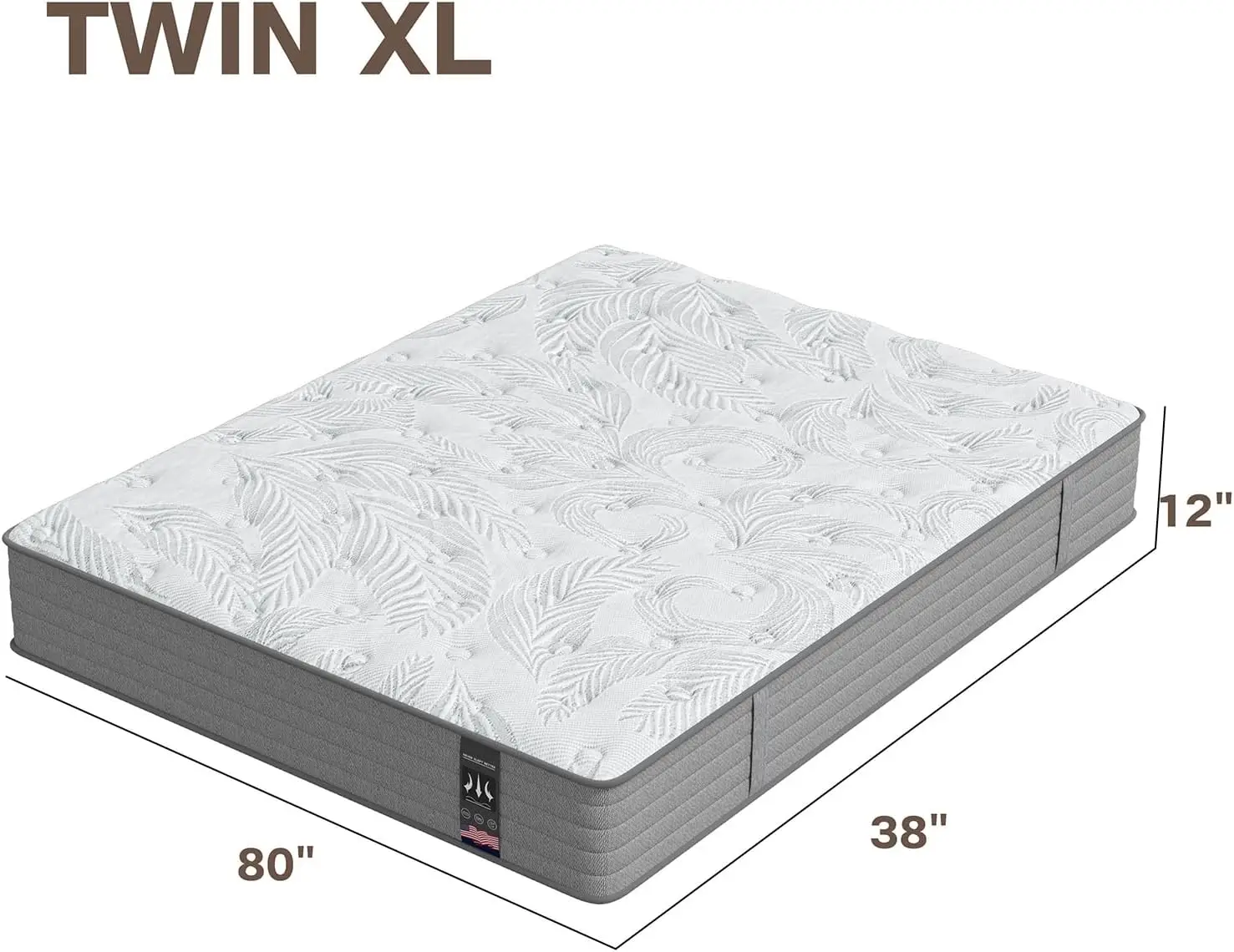 Twin XL Mattress,12 Inch Superior Hybrid XL Twin Mattress in a Box with Gel Memory Foam for Back & Lumbar Support