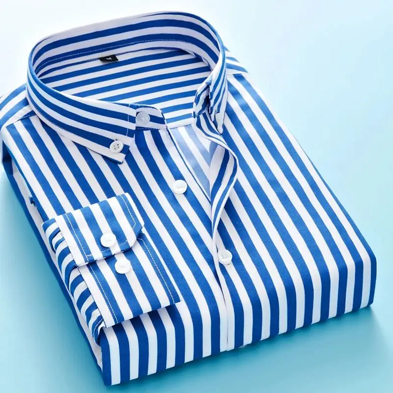 

Men's Busin Casual Long Sved irt 2024M 5XL plus Thiened Fce Nine-Quarter Sve Collar Autumn Faion Men's Wear