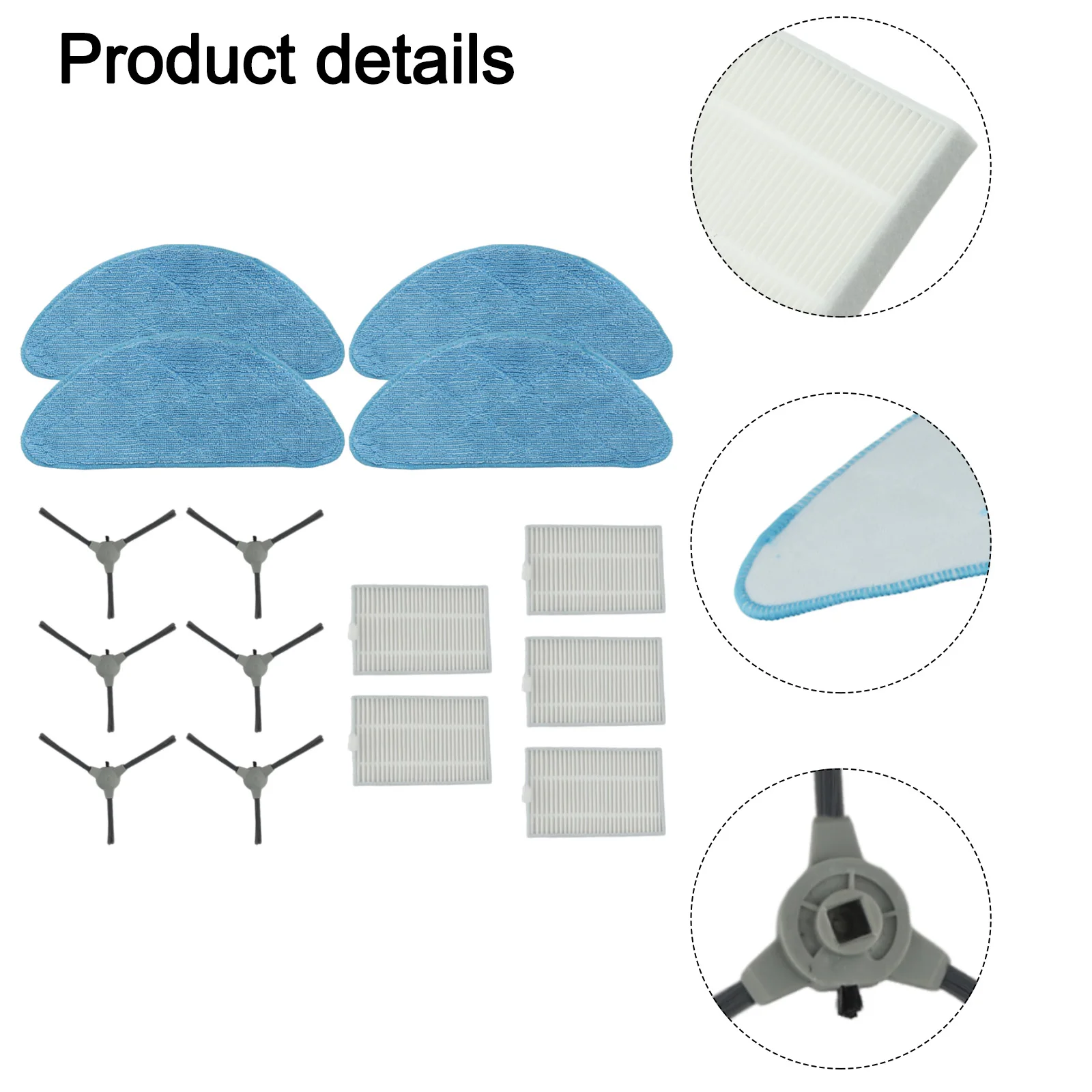 for vac Filter+Side Brush+Mop Cloth For Zigma Spark 980 981 Robot Vacuum Cleaner Spare Parts Accessories Home Appliance