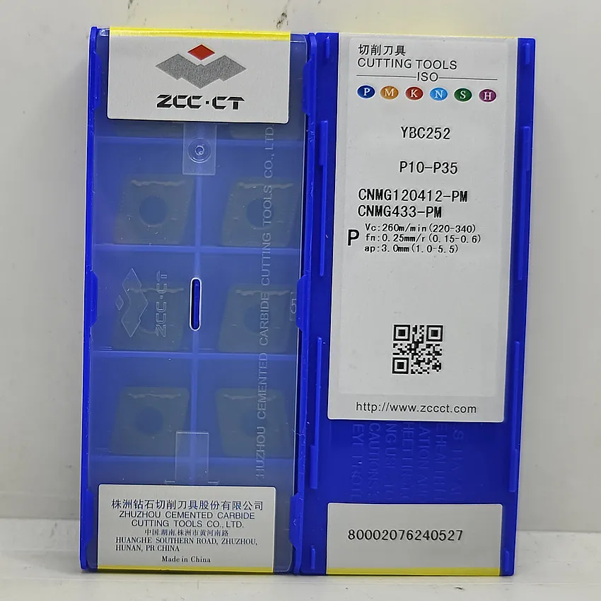 CNMG120412-PM YBC252 YBC351 YBC251 YBC151 YBC152 YBD052 YBD152 ZCC.CT CNMG433 CNMG120412 CNC carbide Turning inserts 10pcs/box