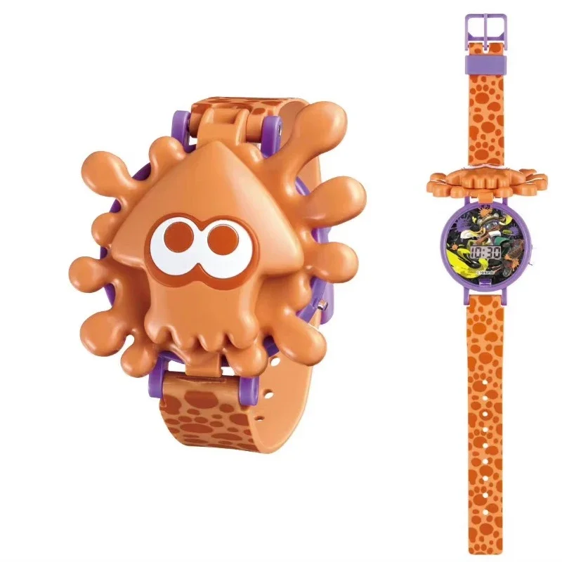 Splatoon z klapką zegarek na rękę Gashapon wspomnienia z dzieciństwa prezenty na dzień dziecka model figurki zabawki