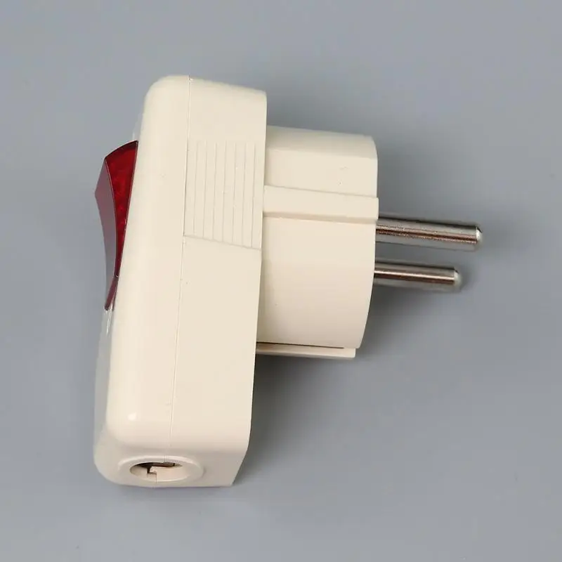 Germany 16A 250V EU Power Plug With Red ON/OFF Switch Rewireable Type E Receptacle Wiring Connector For Appliances