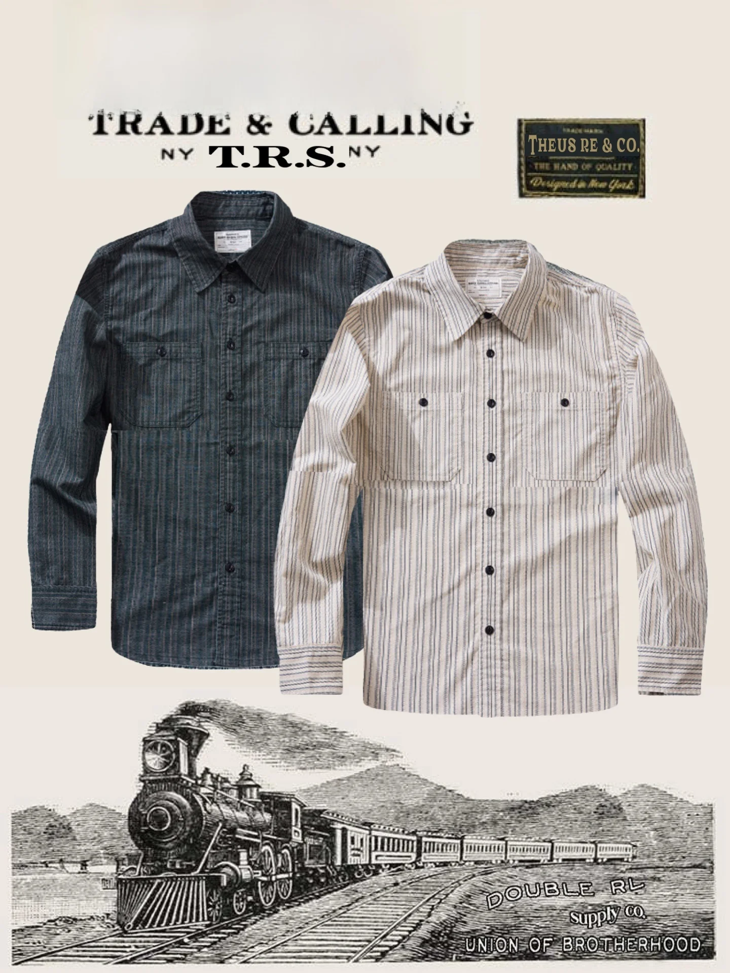 

European Immigration Retro Striped Shirt Standard Fit Casual Long Sleeve Polyester Cotton Blend Youth Fashion Workwear