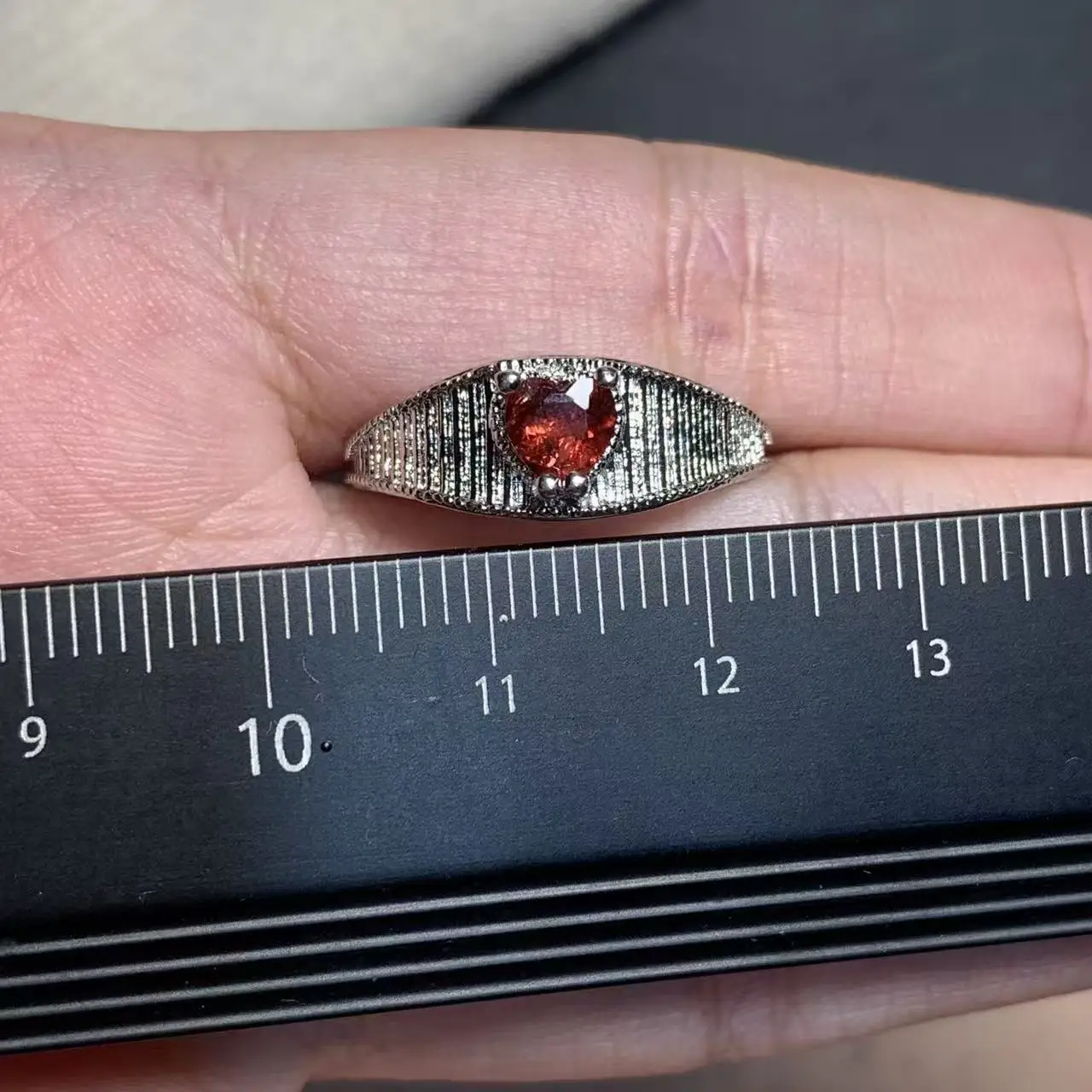 Vintage Natural Garnet Ring Stone Female Handmade Rings Jewelry for Women Gift