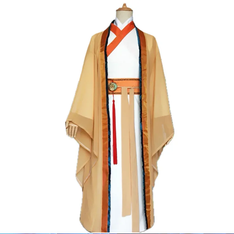 

Мужской и женский карнавальный костюм на Хэллоуин, женский древний китайский костюм ханьфу, белый, голубой, желтый, красный, костюм 2025 какао