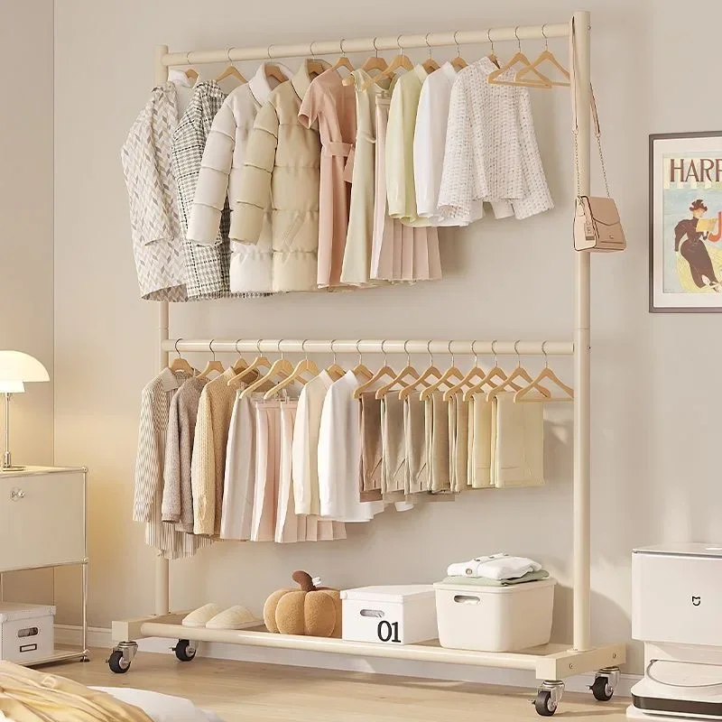 

A Room Furniture Wheel Hanger Prefabricated Cupboard for Clothes Storage Clothes Organizer Shoerack Hangers Laundry Drying Rack