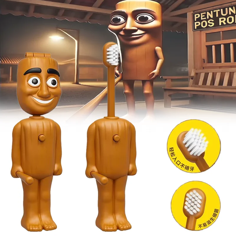 Tung Tungtung Sahur brosse à dents italien Brainrot Anime soins dentaires outil de nettoyage créatif drôle doux en Nylon brosse à dents en poils