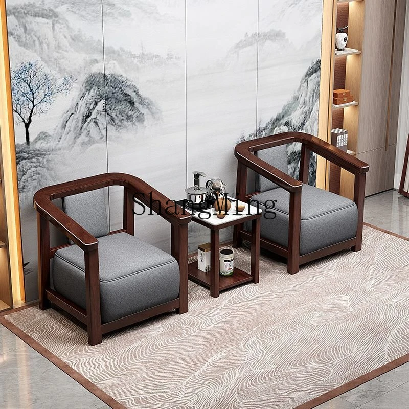 

ZYY walnut leisure solid wood chair outdoor office leisure chair balcony home bedroom armchair