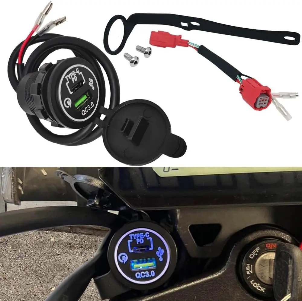 

Быстрое зарядное устройство PD TYEP-C Комплект USB-порта с разъемом Подходит для Honda Grom 125 MSX 125 2021-Current