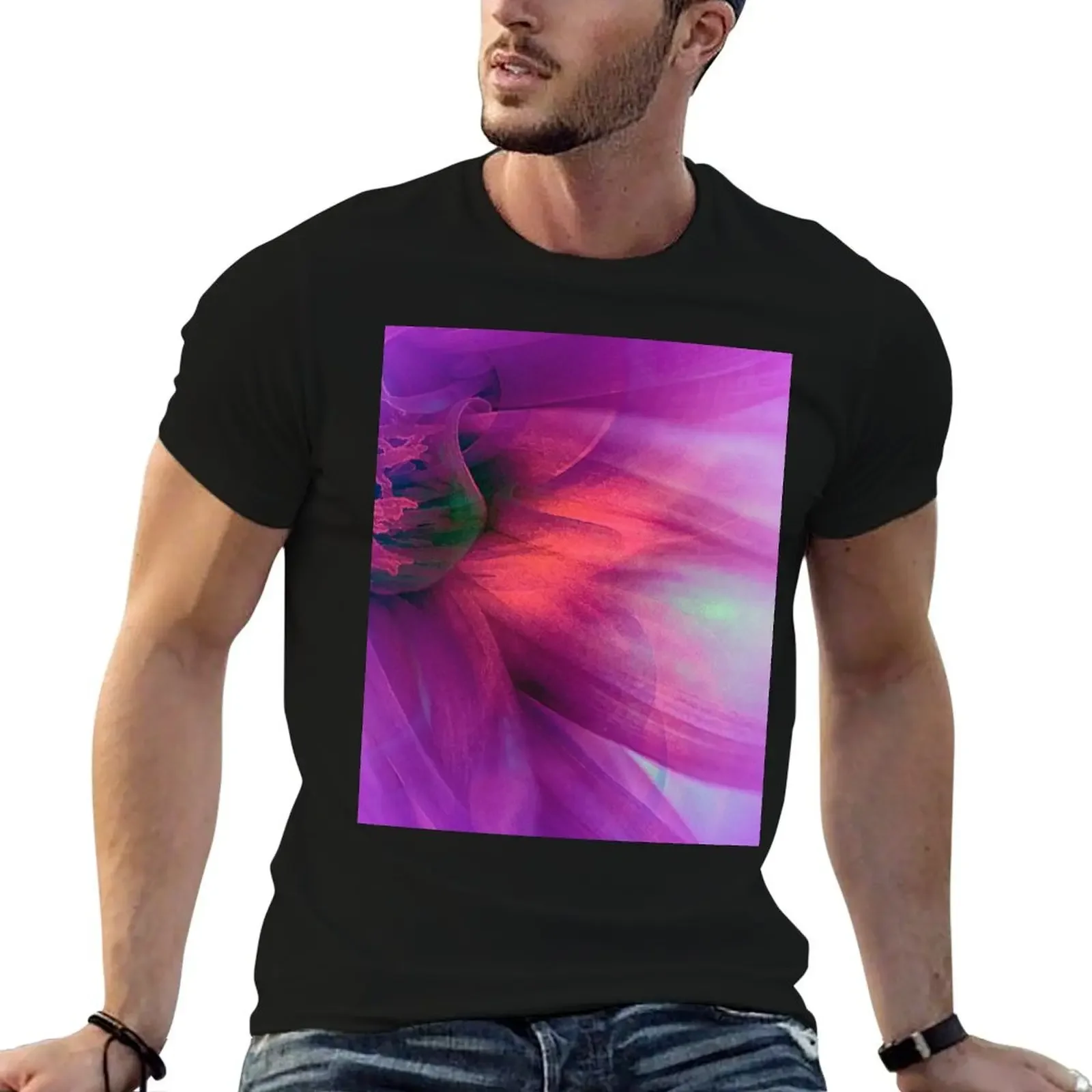 Magenta with orange T-Shirt oversized t shirt oversized Men's t-shirt