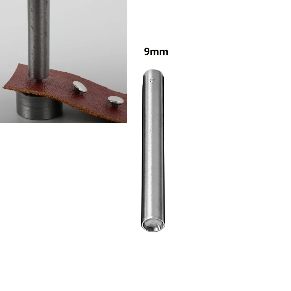 Pièce plus lente bombée Rivet à pression, réglage en acier pour goujons à pointes, setter de poinçonnage, maroquinerie, vêtement, chaussure, outil à main, 5mm, 6mm, 7mm, 8mm, 9mm, 10mm