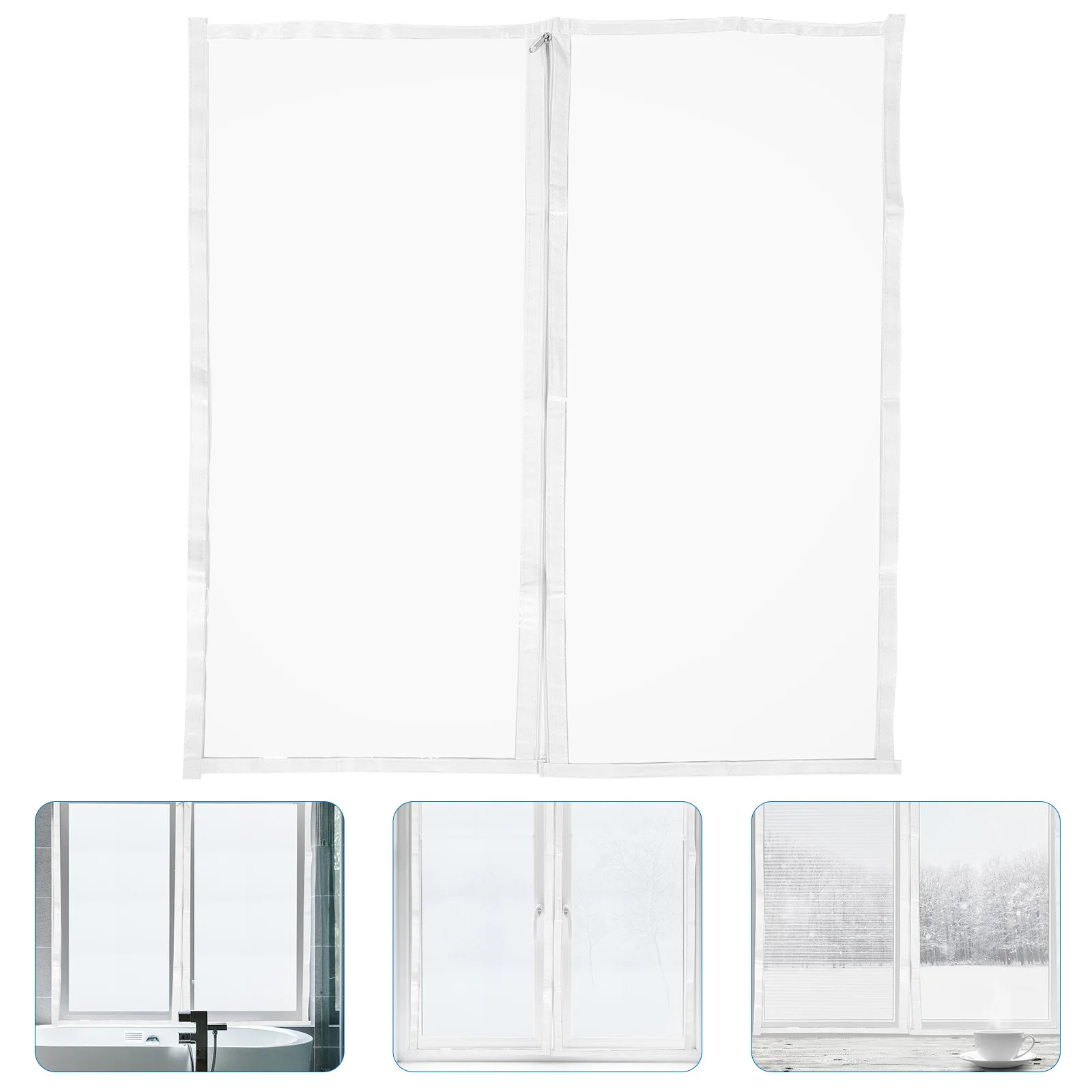 冬用断熱フィルム ジッパー式 防風 窓シールカバー 熱遮断 エネルギーセーバー 窓用プラスチック 冬の防寒対策用