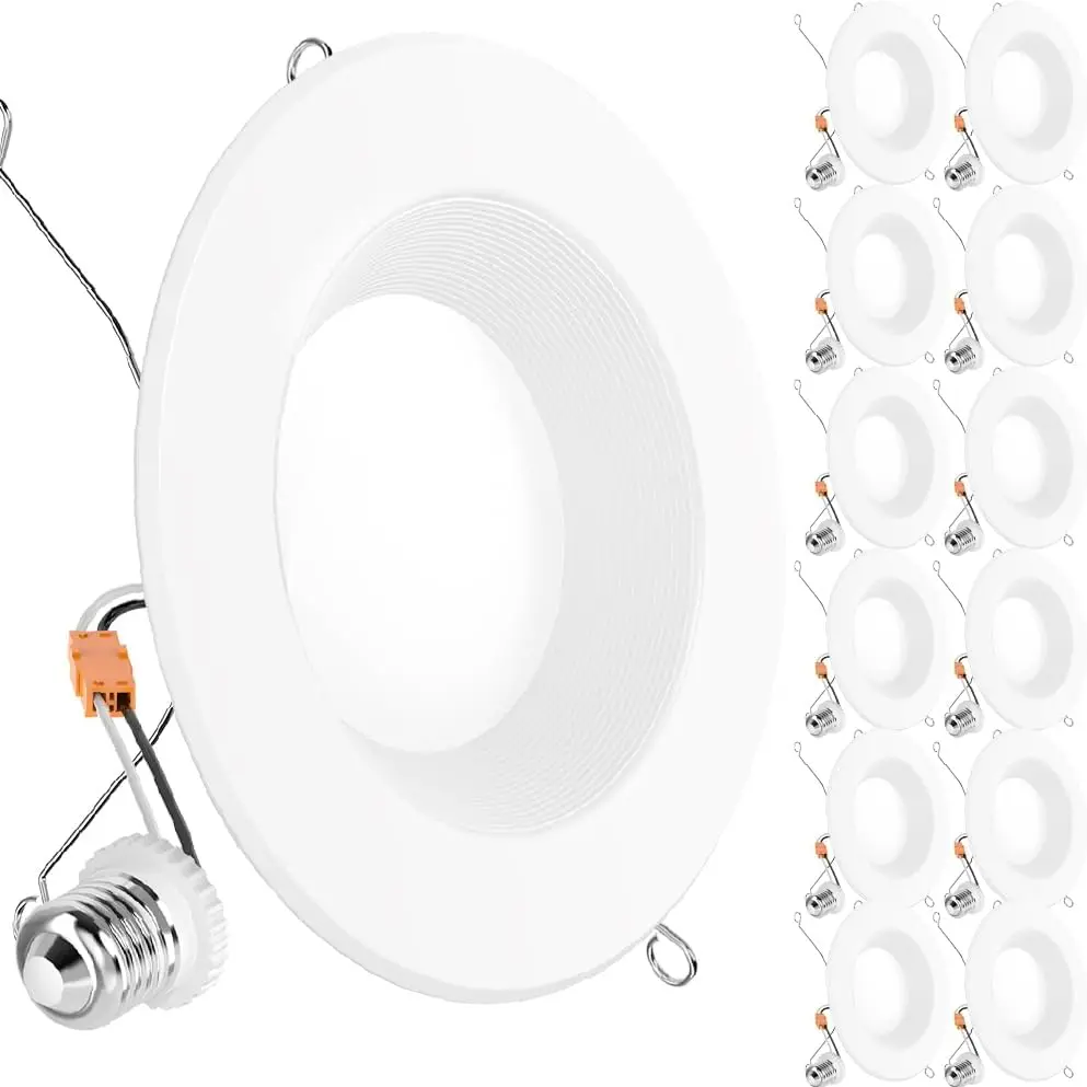 

12 Pack 6 Inch LED Recessed Lighting, 965LM 13W, 6000K Daylight, Dimmable, Damp Rated