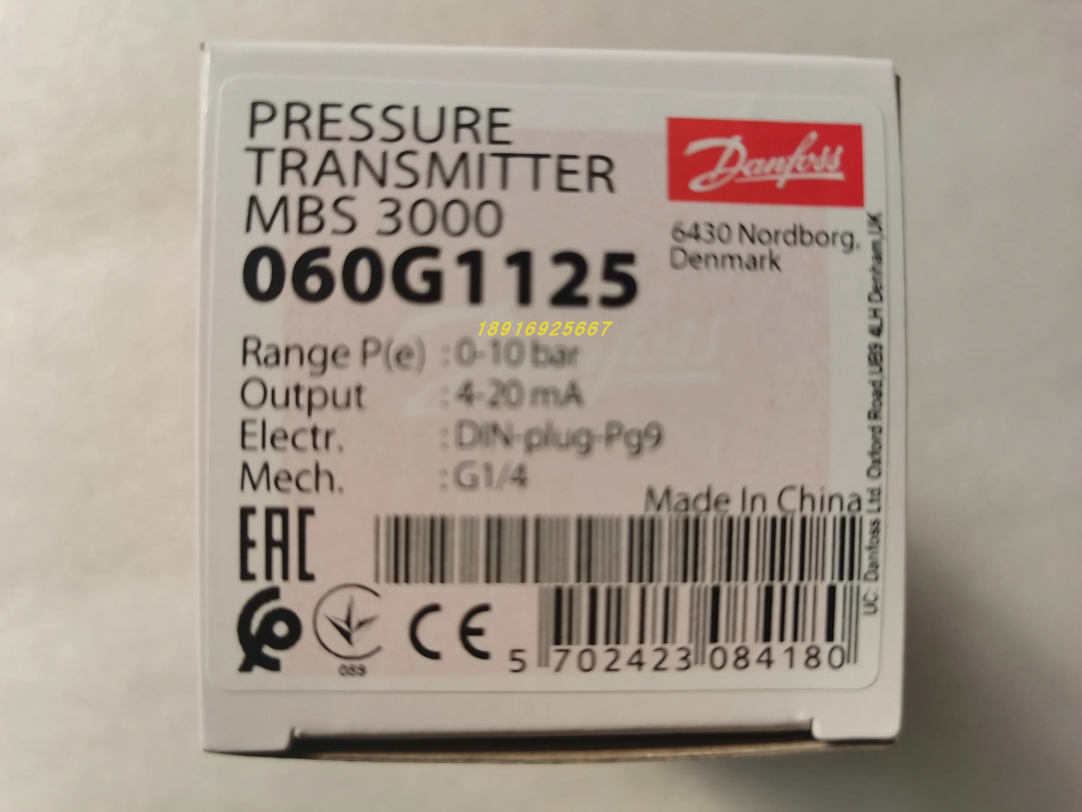 2025 060G1125 Danfoss Pressure Sensor 0-10bar Spot MBS3000 Transmitter 2011-1AB04