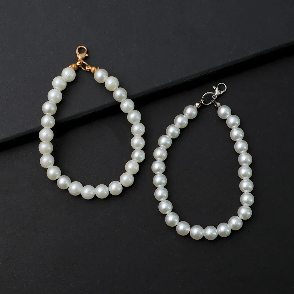 Simple imitation Pearl Chain Keychain for DIY Jewelry Mobile Phone Backpack Pendant Car Trinkets Accessories Gift