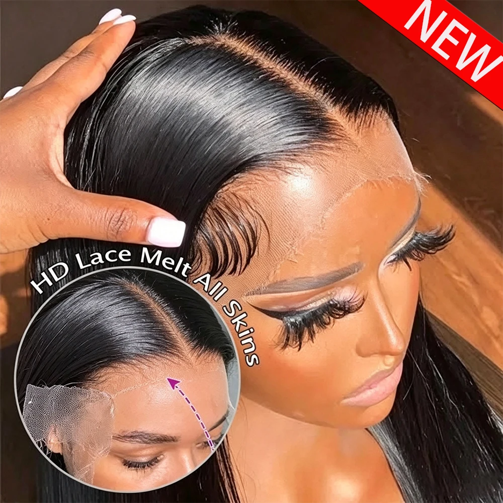 100% Real HD Lace 100% Human Hair 9x6/6x6/7x7/7x5 HD Lace Frontal Wig Skinlike HD Lace 36 Inch Straight Pre Plucked Glueless Wig