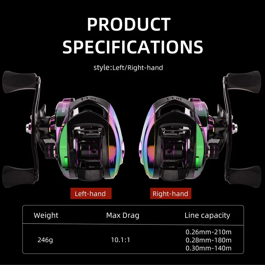 

New Hot Colorful Anti Backlash All Metal Micro Baitcast Reels Long Cast Plating Lure All Waters Ultra Smooth Bass Panfish Tackle