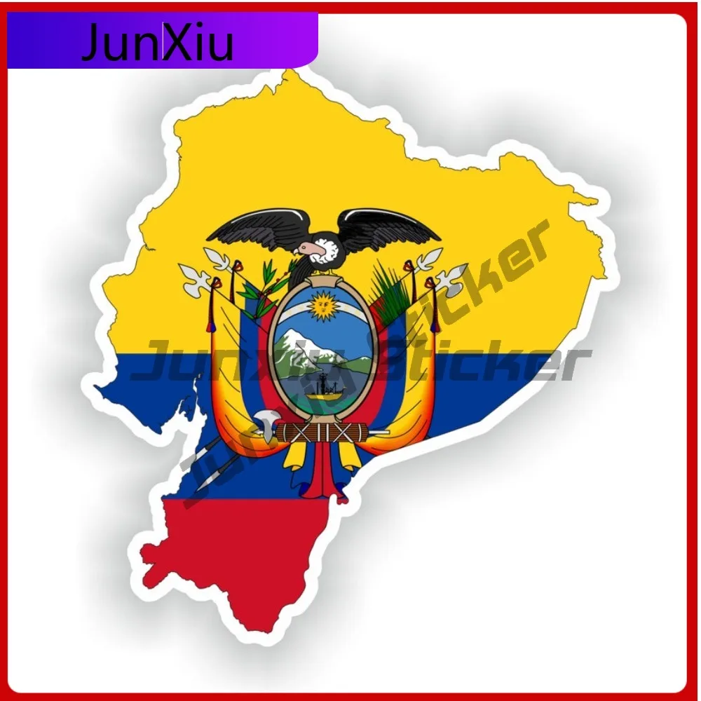 

Ecuador Shape Of The National Emblem Map Stickers Decorative Scratch Cover Sticker For Car Decoration Waterproof Uv Decals Bike