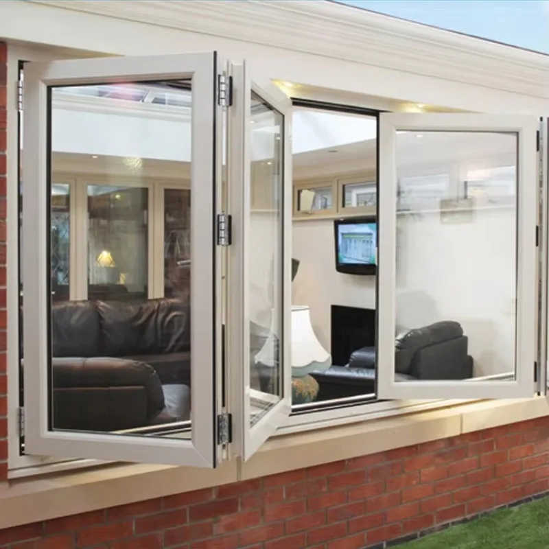 Customization Modern Aluminium Glass Bi-fold Window Accordion Folding Windows