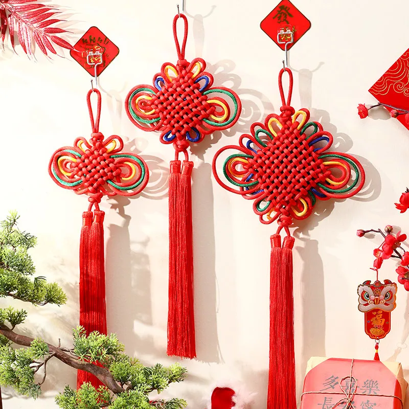 Chinese Knot Tassel 2025 New Year Decorations Traditional Red Lucky Oriental Pendant Ornaments Spring Festival Hanging Decor