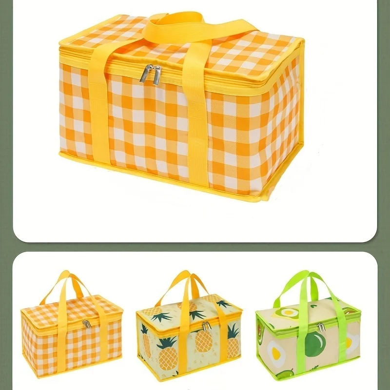 Outdoor large capacity picnic bag camping picnic basket travel picnic portable Bento bag thermal insulation bag