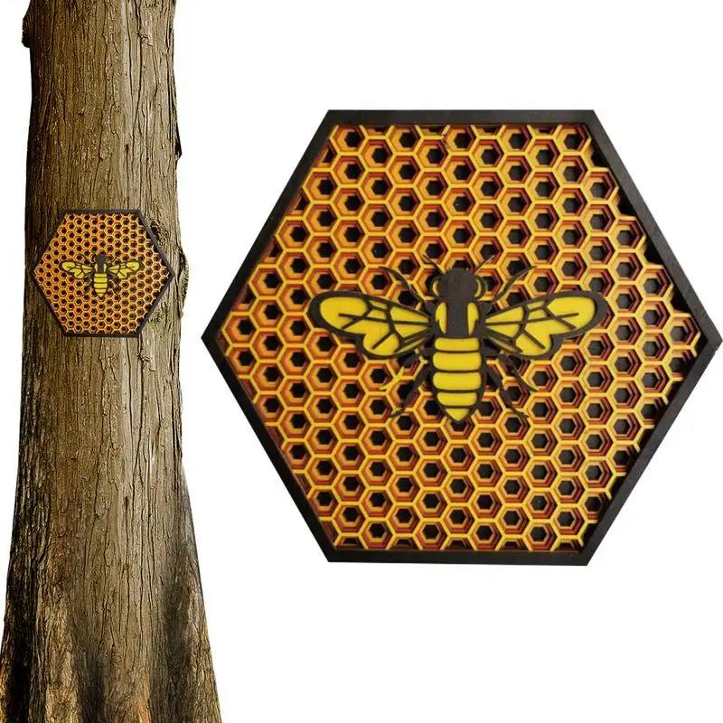 Wooden Bee Decor Multi-Layered Honey Comb Bee Crafts Wooden Decorations Honey Comb Sculpture Baby Shower Party Favors Gift