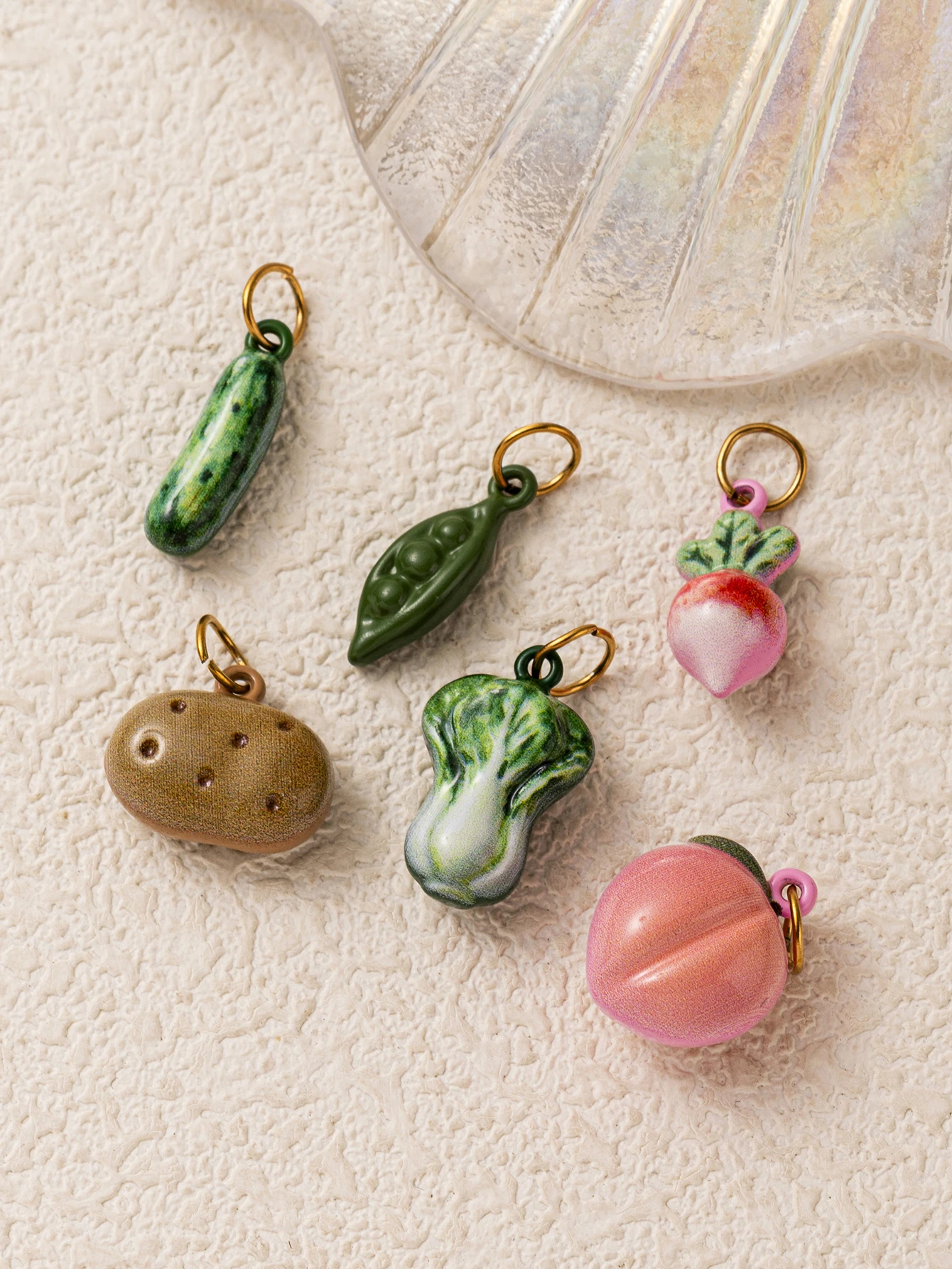 316 Edelstahl Wasserdicht Farbbeständig Frisch und Niedlich Erbsen- und Kohl-DIY-Anhänger Charms Schmuckherstellung – Detail 2