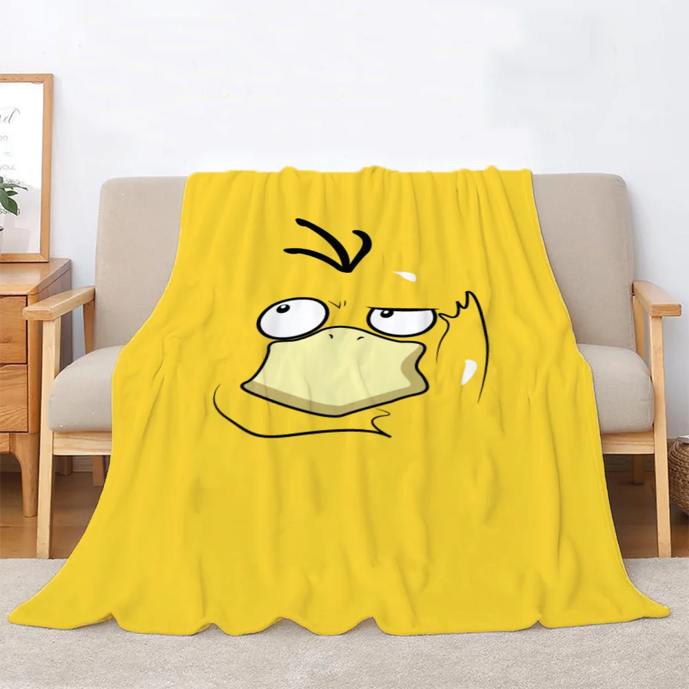 Psyducks Funny Blanket King Size Throws Blankets for Sofa Luxury Bedding Bed Throw Beach Towel Knitted Plaid Home Interior Knee