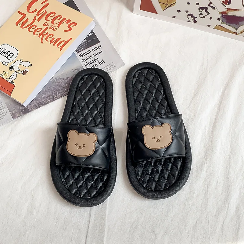 Korean version slippers women's ins cute cartoon girl heart student non-slip soft bottom slippers Personalized deodorization