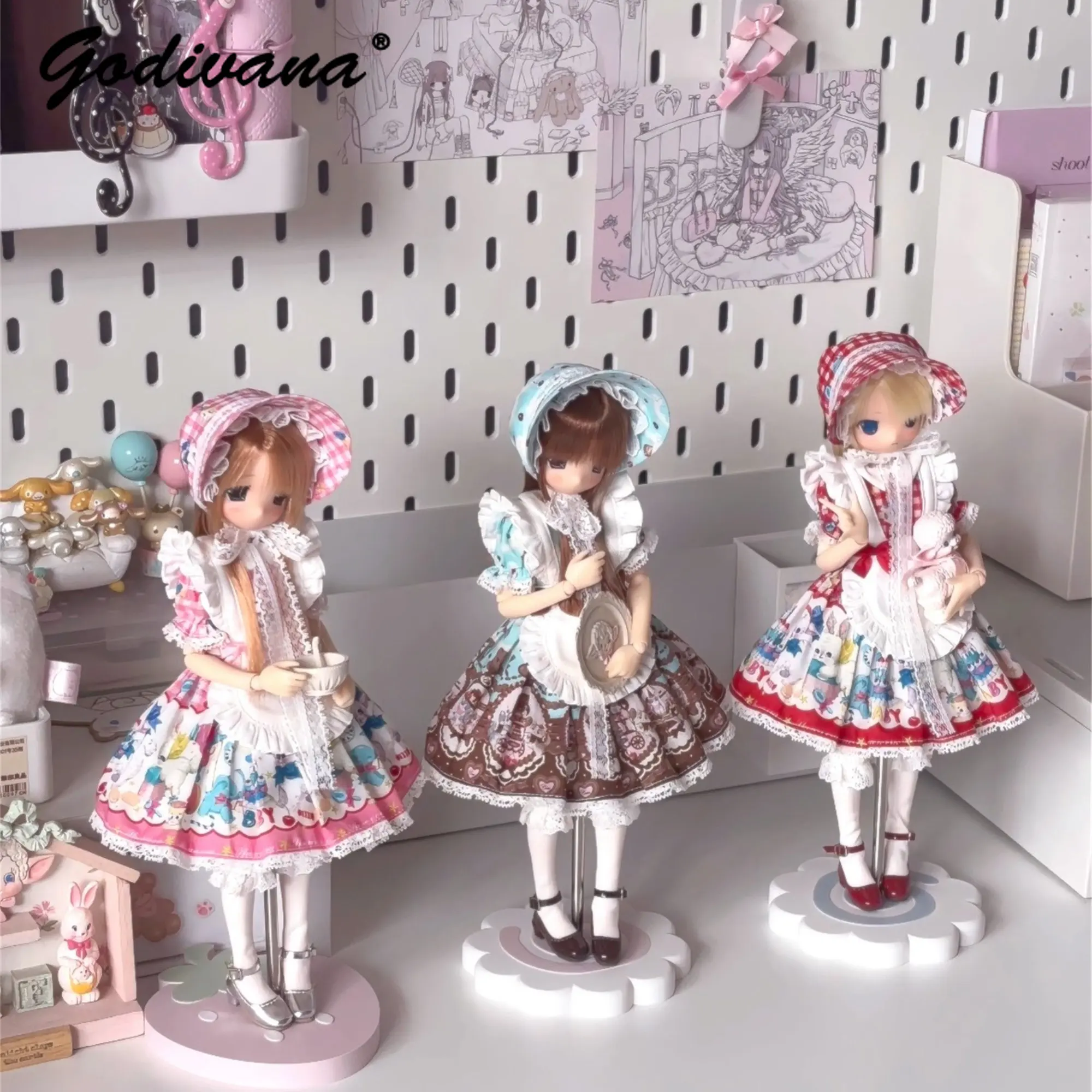 Azone Ob22 BJD Doll Mary Jane Shoes Vintage Single Buckle Strap High Heel Lolita Doll Footwear for BJD Girl Doll Only Shoes
