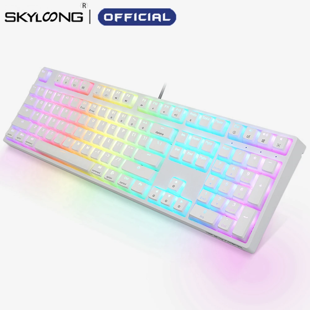 

SKYLOONG GK108 Mechanical Keyboard 108 Keys Hot Swappable RGB Backlit Mechanical Switches PBT Musical For Gamer Gaming Keyboards