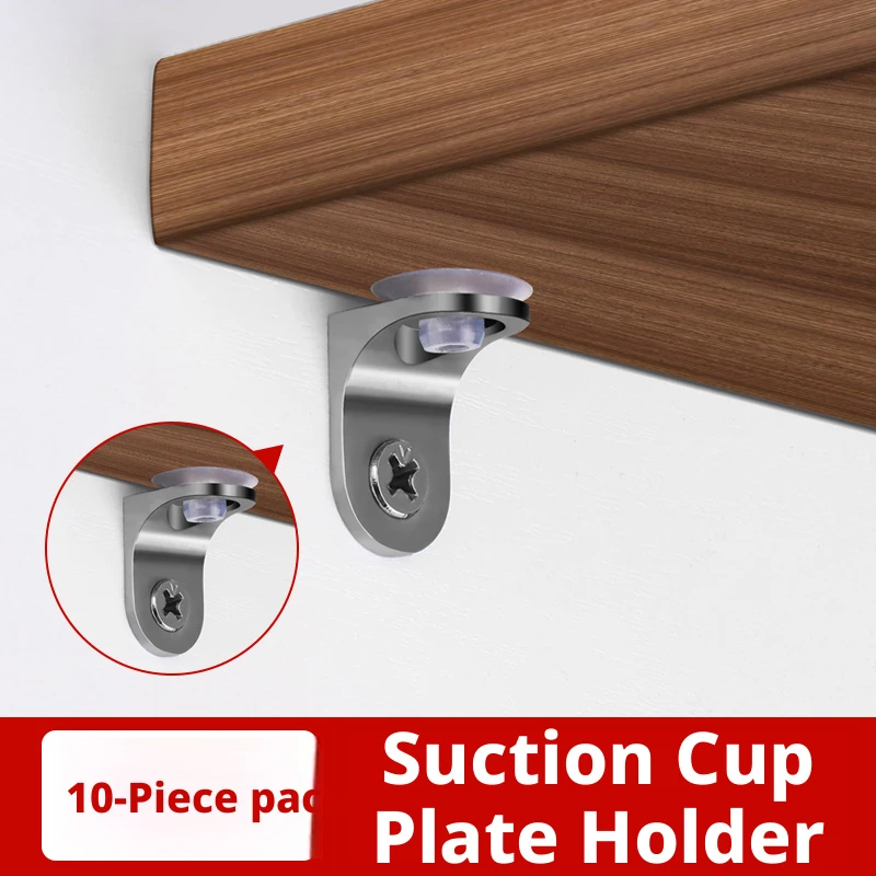 Home Improvement Zinc-Alloy Laminate Supports: 10pcs Thickened Right-Angle Sucker Brackets for Glass Partitions