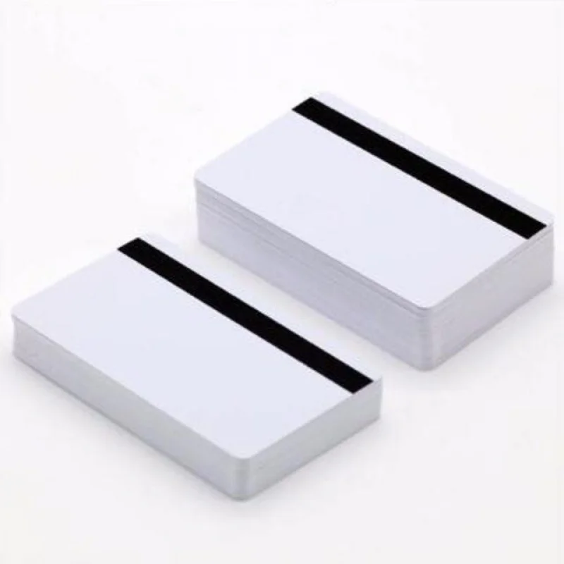 100pcs a lot lo-co credit card size 85.5*54*0.76mm white PVC blank magnetic stripe card