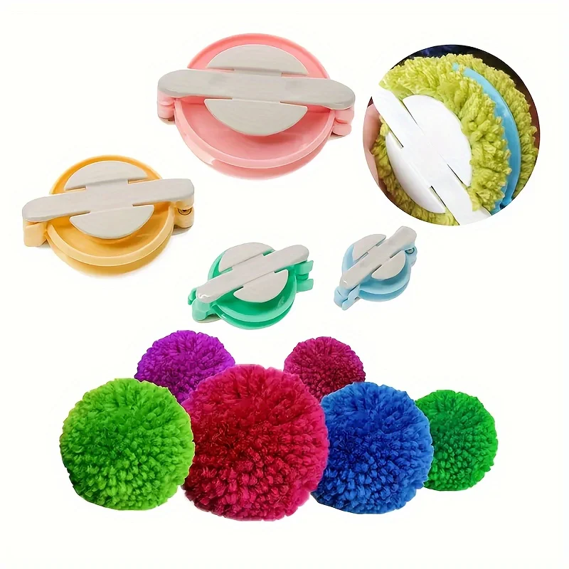 4-teiliges DIY-Bastelset: Webwerkzeuge für Plüschbälle in 4 Größen, Plüschball-Webmaschine, Plüschball-Strickset