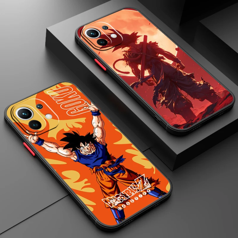 Art D-Dragon Ball Goku Frosted Translucent For Xiaomi Mi 13 12 12T 11T 11 11i 10T 10 9T Pro Lite Ultra 5G Funda Phone Case