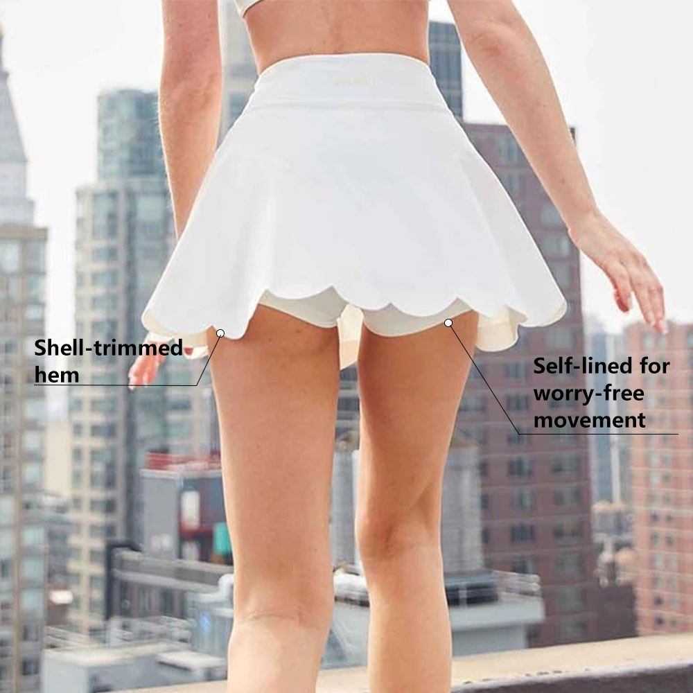 Women Naked Feeling Tennis Skirt High Waist Pleated A Line Golf Skirt with Built in Shorts for Yoga Running GYM Activewear