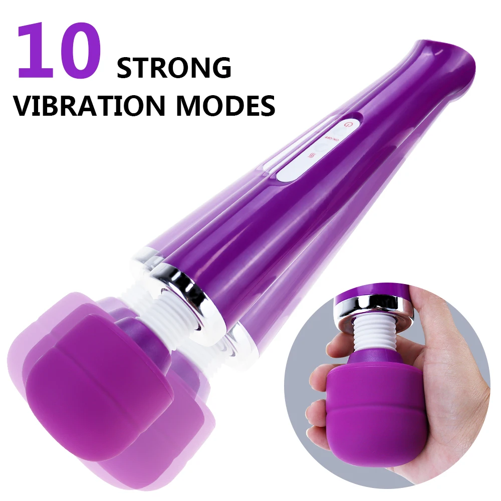 Powerful USB Magic Wand Vibrator Large AV G-Spot Nipple Massager Vagina Dildo Clitoral Stimulator Sex Toy Adult Women Women image 2